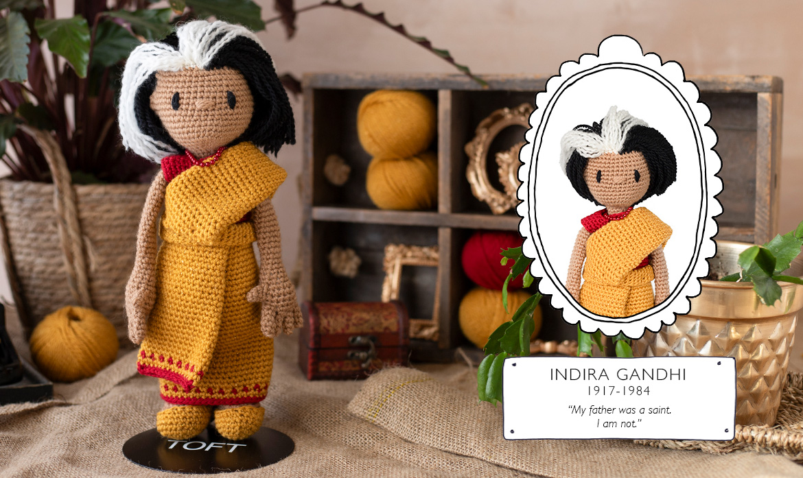 Indira Gandhi international womens day crochet doll